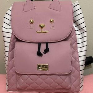 Luv Betsey Johnson Pink Cat Backpack NWT